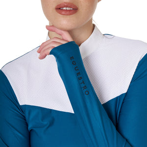 Women's competition polo shirt in technical and mesh fabric BLUE CORAL (19-4526) / XS