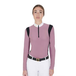 Women's slim fit polo shirt in technical fabric PINK / XS