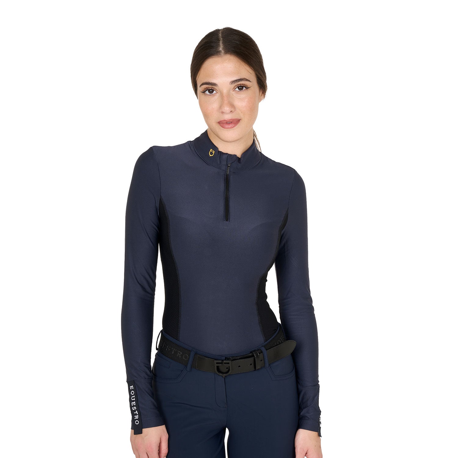 Women's long-sleeved training technical polo shirt