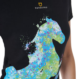 WOMEN'S SHINY HORSE COTTON T black / XS