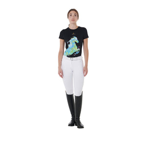 WOMEN'S SHINY HORSE COTTON T black / XS