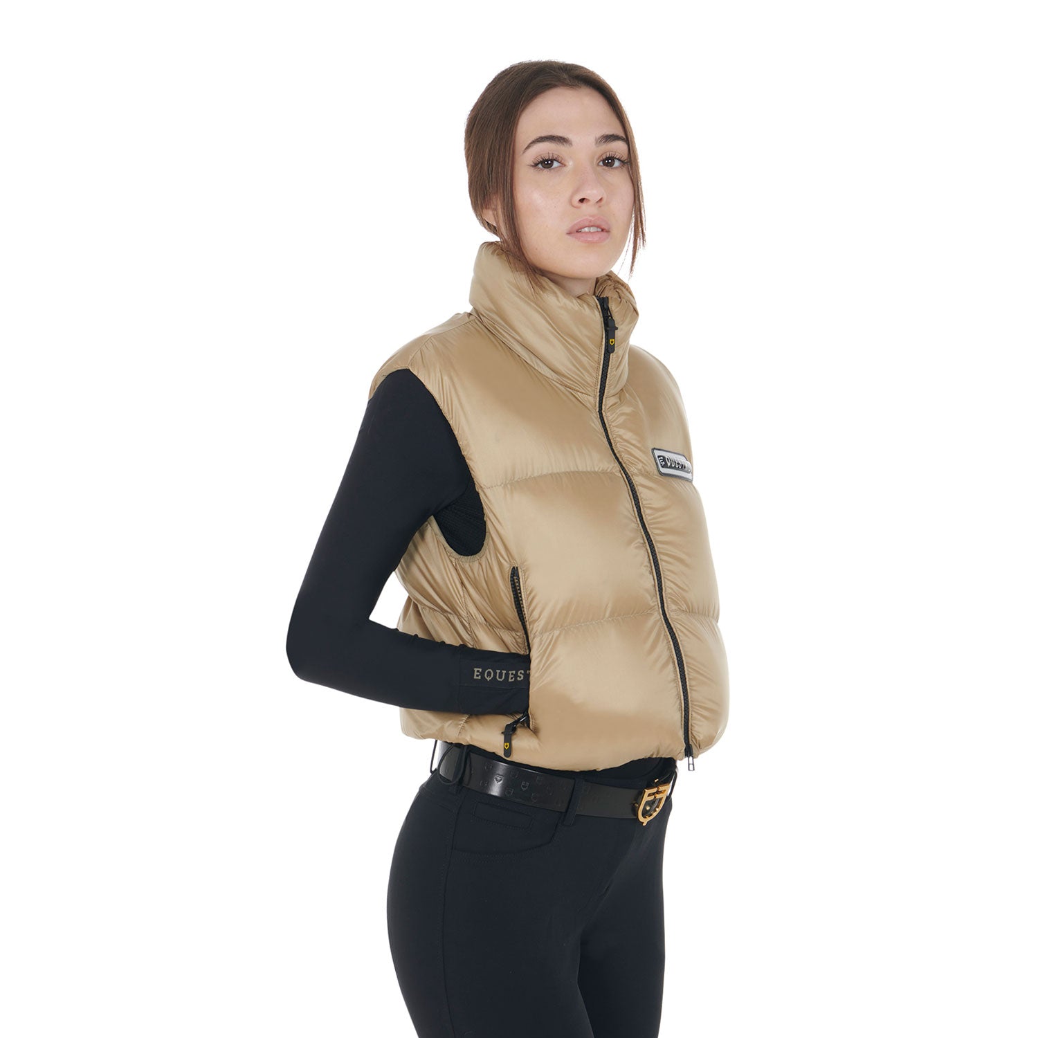 women's zippered cropped vest