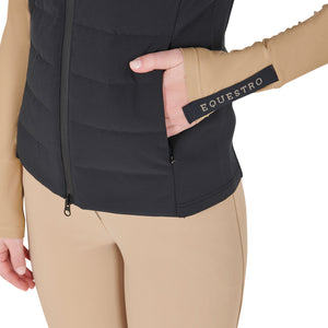 Women's zippered vest technical blend BLACK / XS
