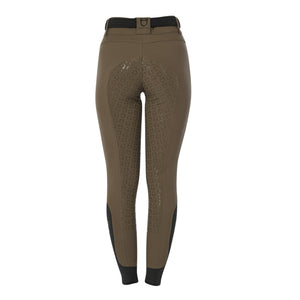 Women's high-waisted full grip breeches WALNUT (18-1112) / 36