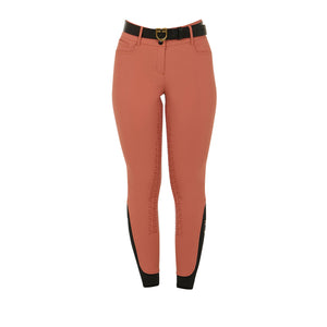 Women's high-waisted full grip breeches REDWOOD (18-1443) / 36
