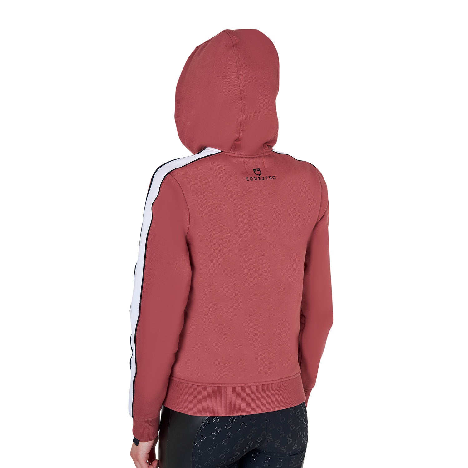 women's hooded sweatshirt with front zip REDWOOD (18-1443) / XL