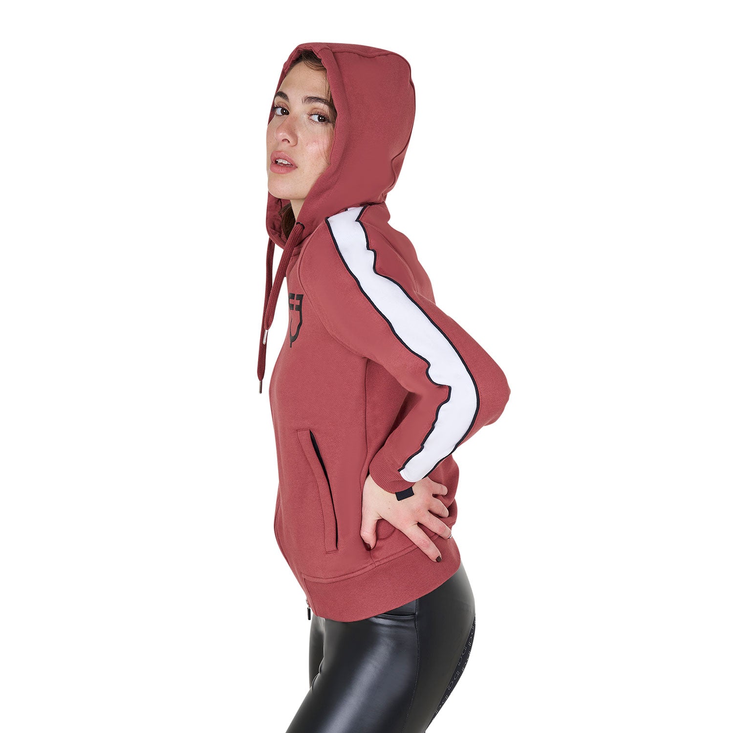 women's hooded sweatshirt with front zip REDWOOD (18-1443) / XL