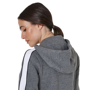 Women's hooded sweatshirt with front zip GREY MELANGE / XS