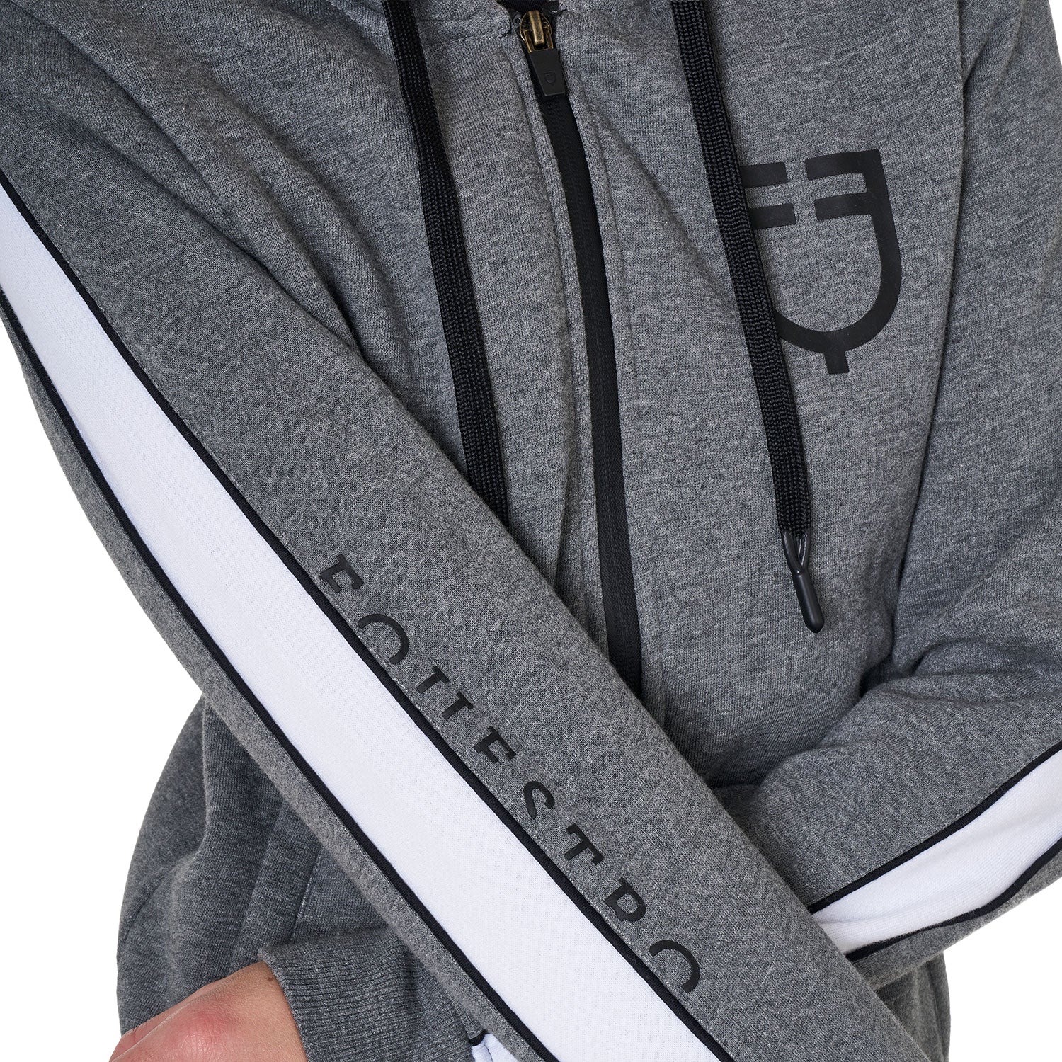 women's hooded sweatshirt with front zip GREY MELANGE / XL