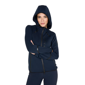 Women's technical sweatshirt in jersey with zip NAVY BLAZER (19-3923) / XS