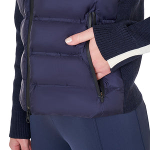 Women's jacket in nylon and knit with zip NAVY BLAZER (19-3923) / XS