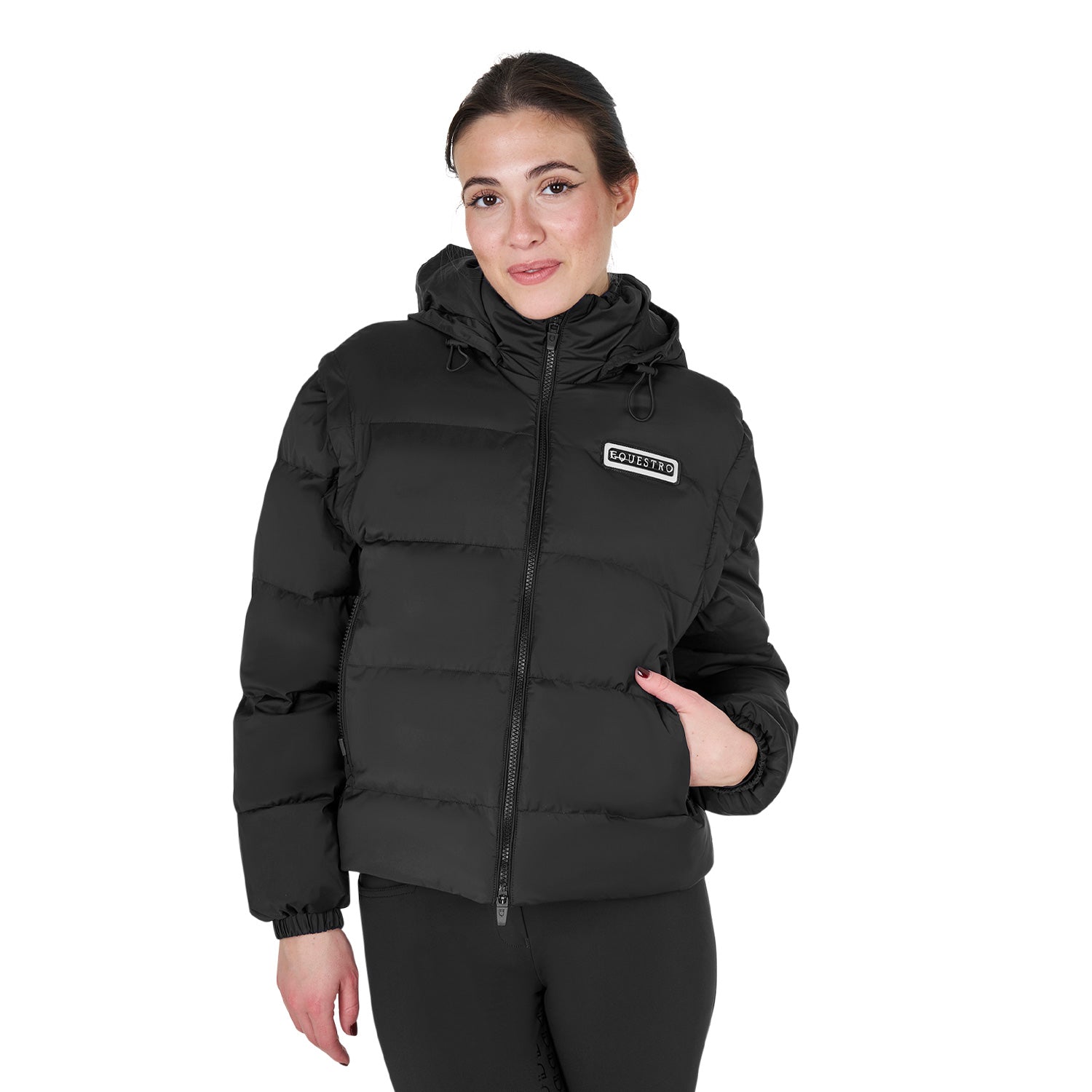 women's 3-in-1 down jacket with detachable inserts BLACK / XL