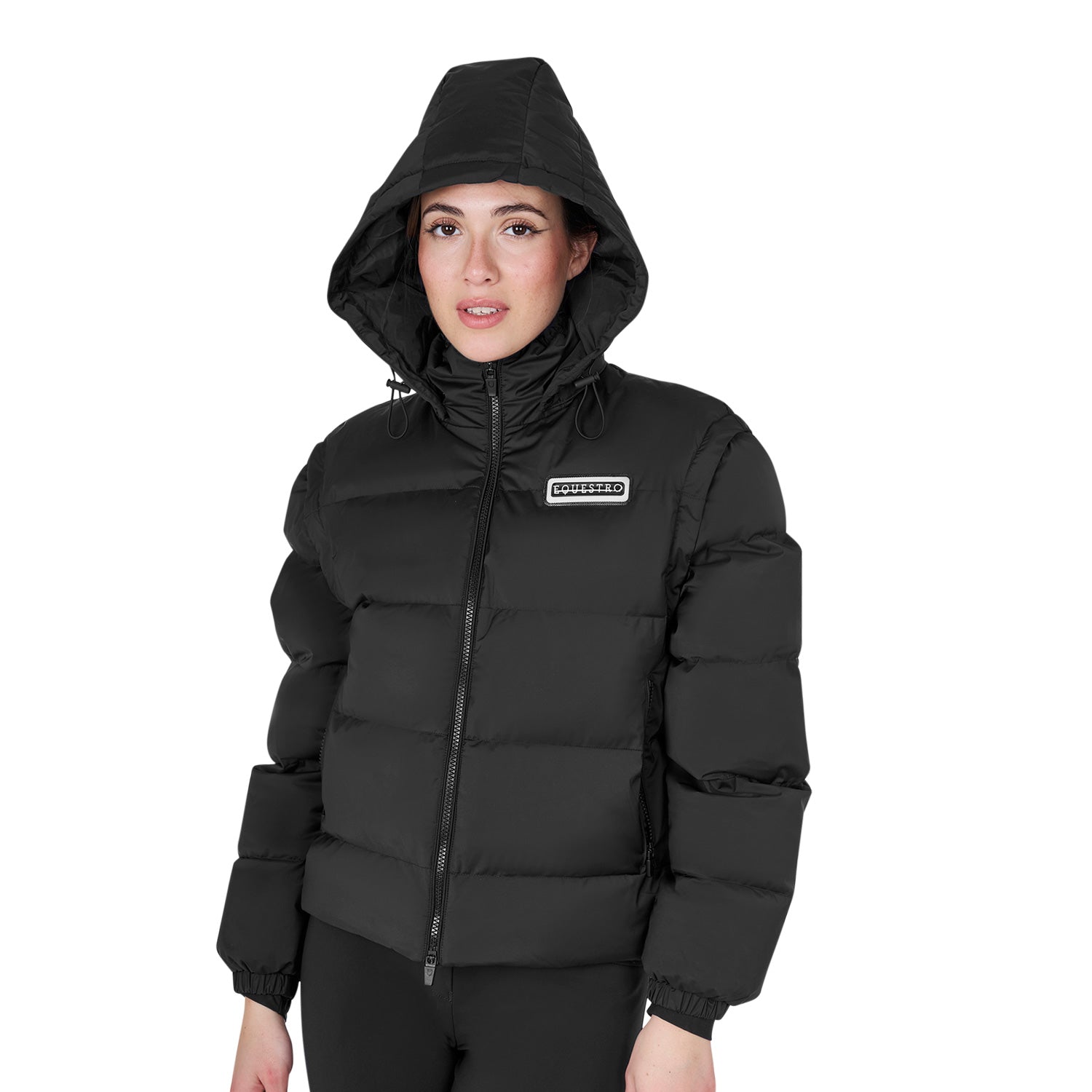 women's 3-in-1 down jacket with detachable inserts BLACK / XL
