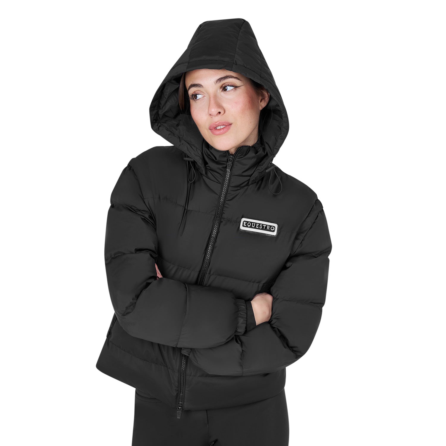 women's 3-in-1 down jacket with detachable inserts BLACK / XL
