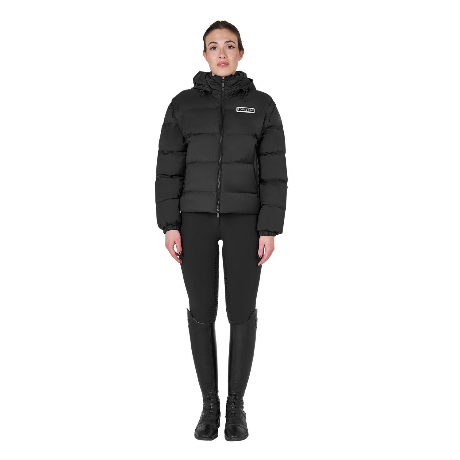 women's 3-in-1 down jacket with detachable inserts BLACK / XL