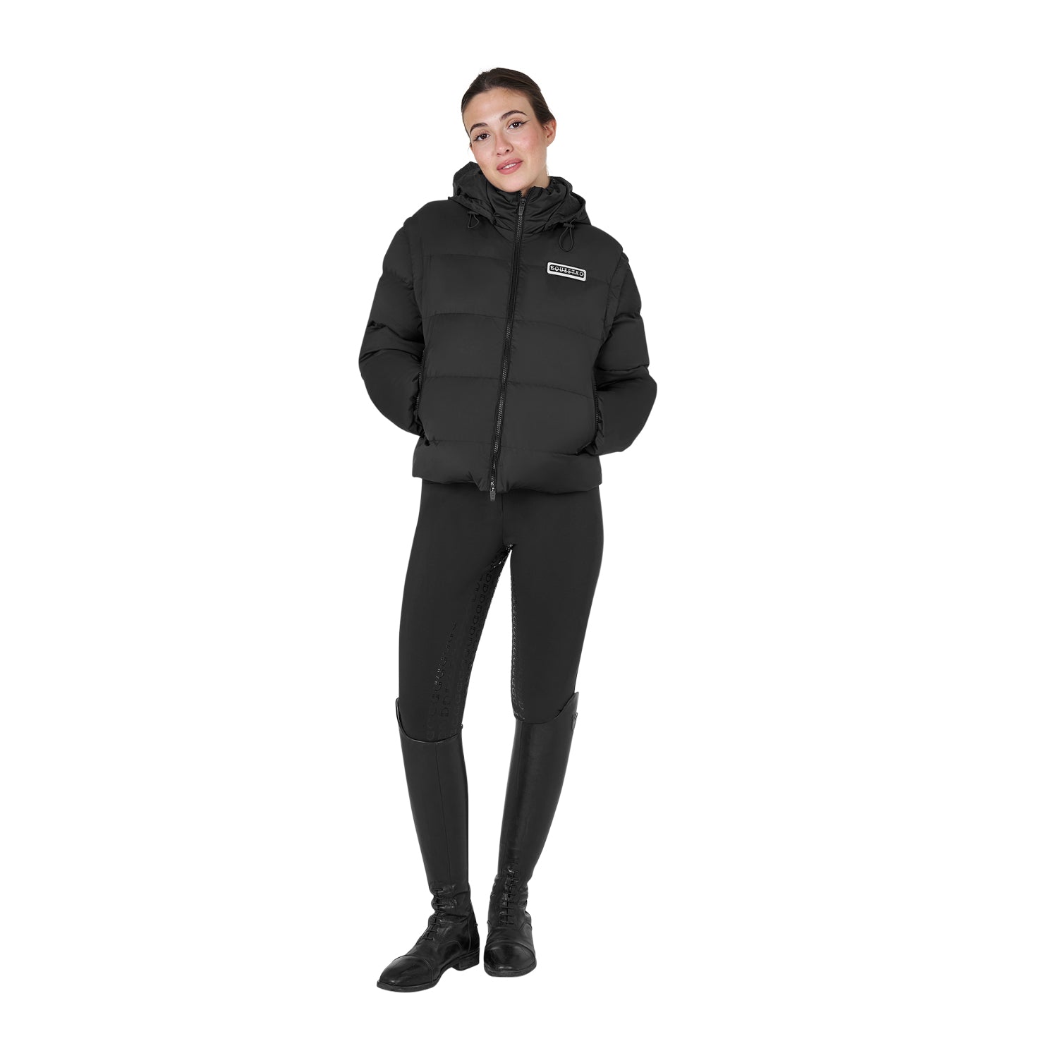 women's 3-in-1 down jacket with detachable inserts BLACK / XL