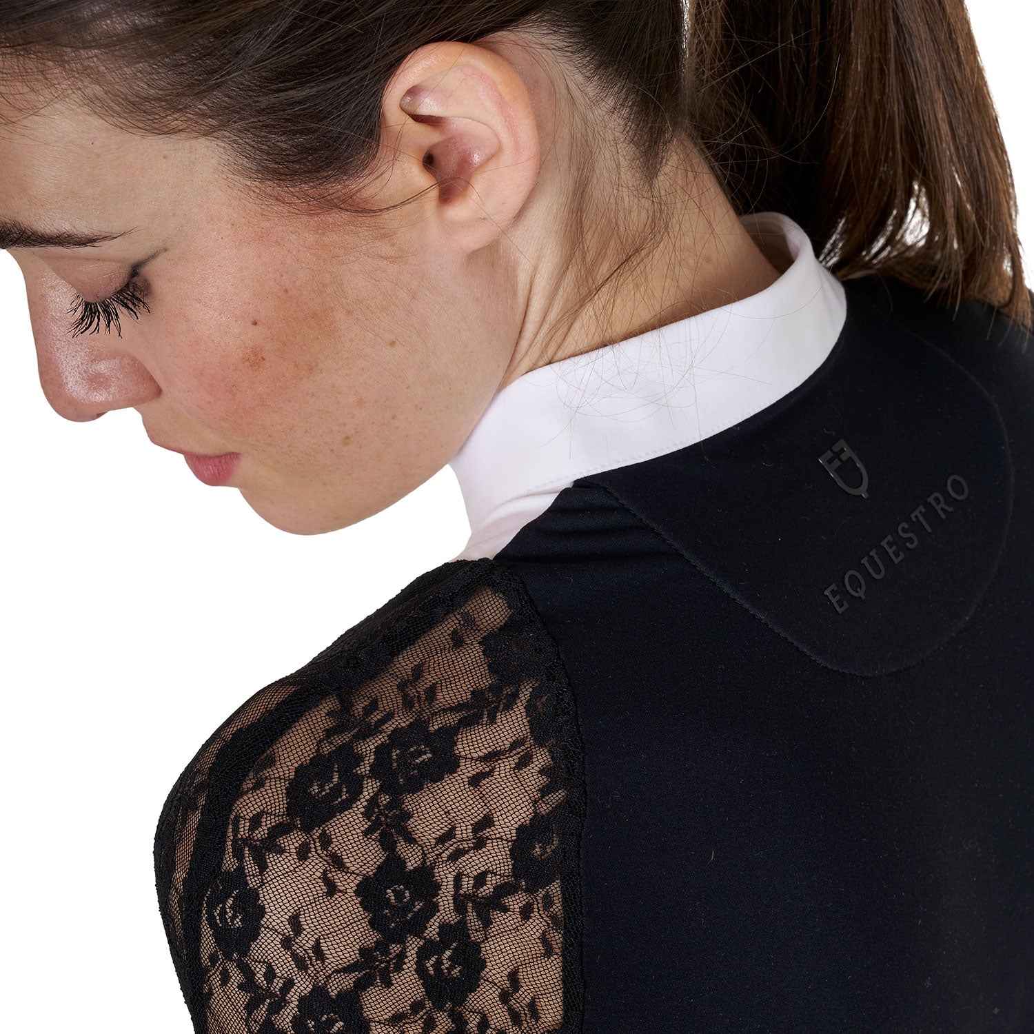 Women's lace long-sleeved competition polo shirt