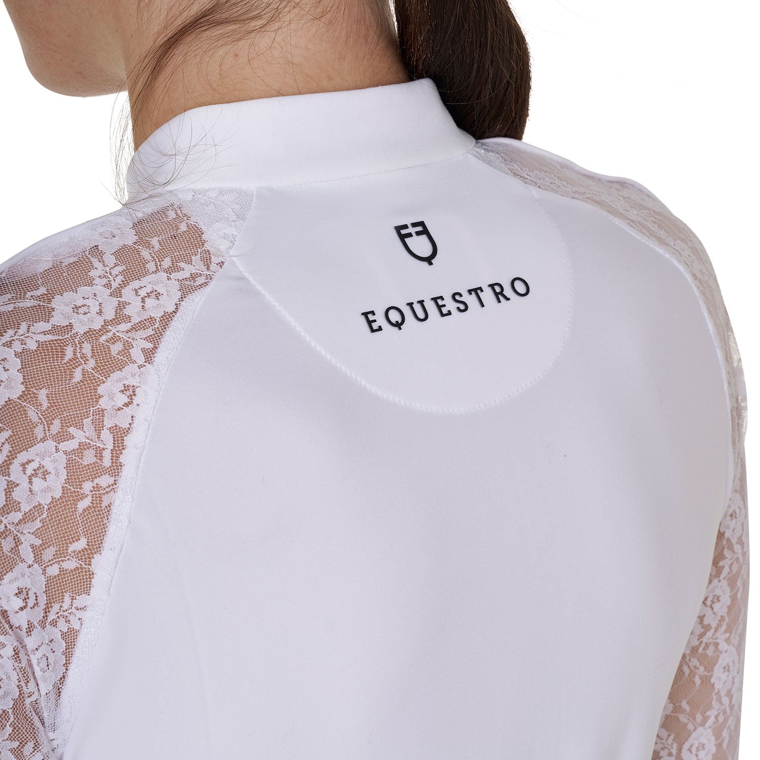 women's lace long-sleeved training polo shirt