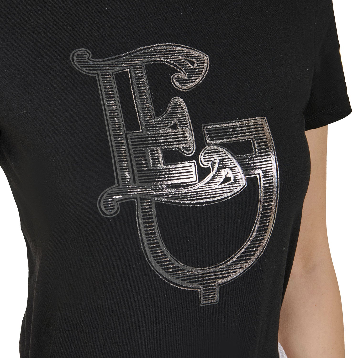 women's lamina monogram cotton t-shirt BLACK / XL