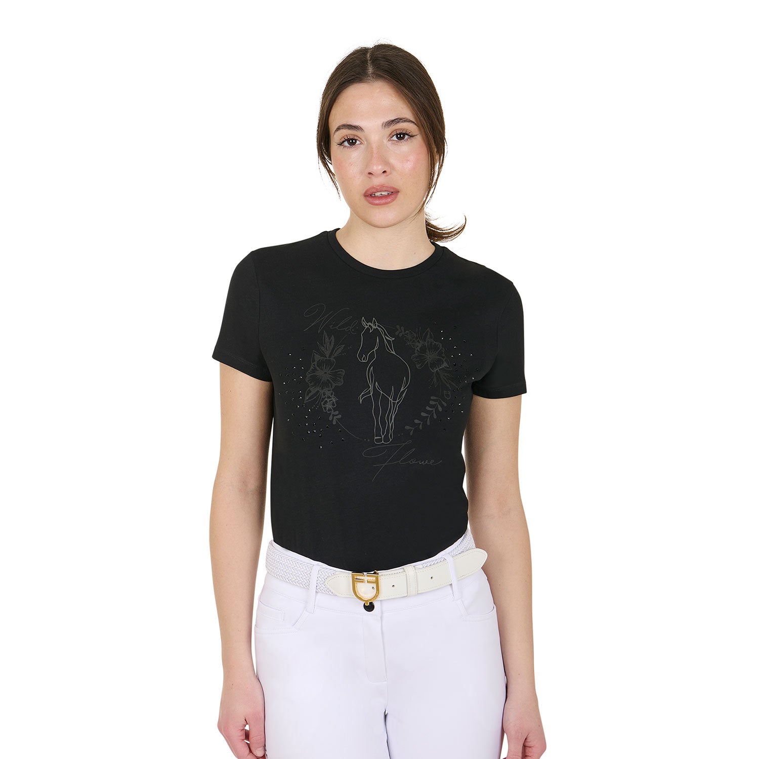 womens wild flower cotton t-shirt