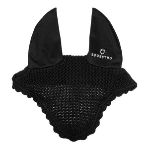 Knitted fly veil with elastic ears BLACK