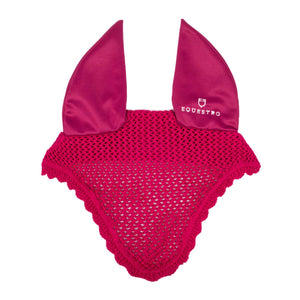 Knitted fly veil with elastic ears FUCSIA