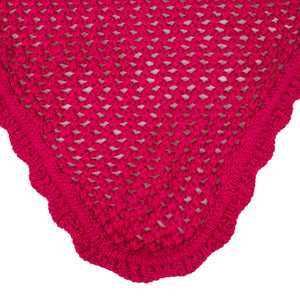Knitted fly veil with elastic ears FUCSIA