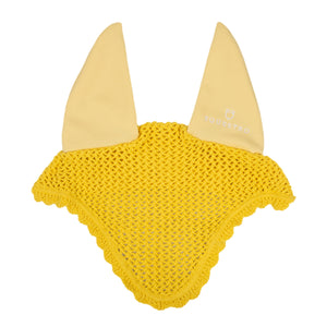 Knitted fly veil with elastic ears YELLOW