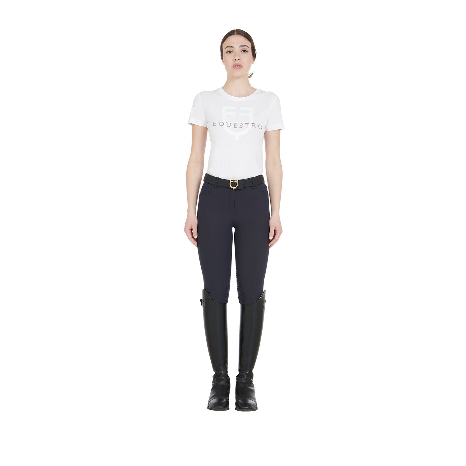 women's slim fit grip breeches with logo