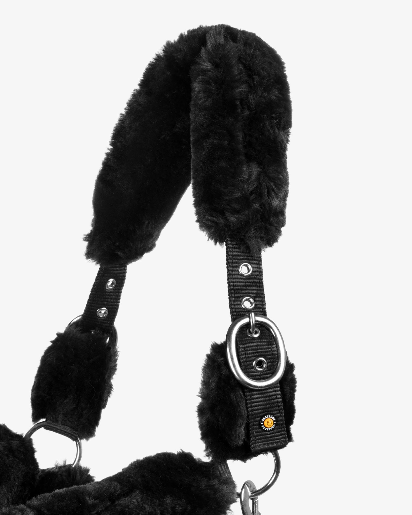 polypropilene halter with faux sheepskin coating