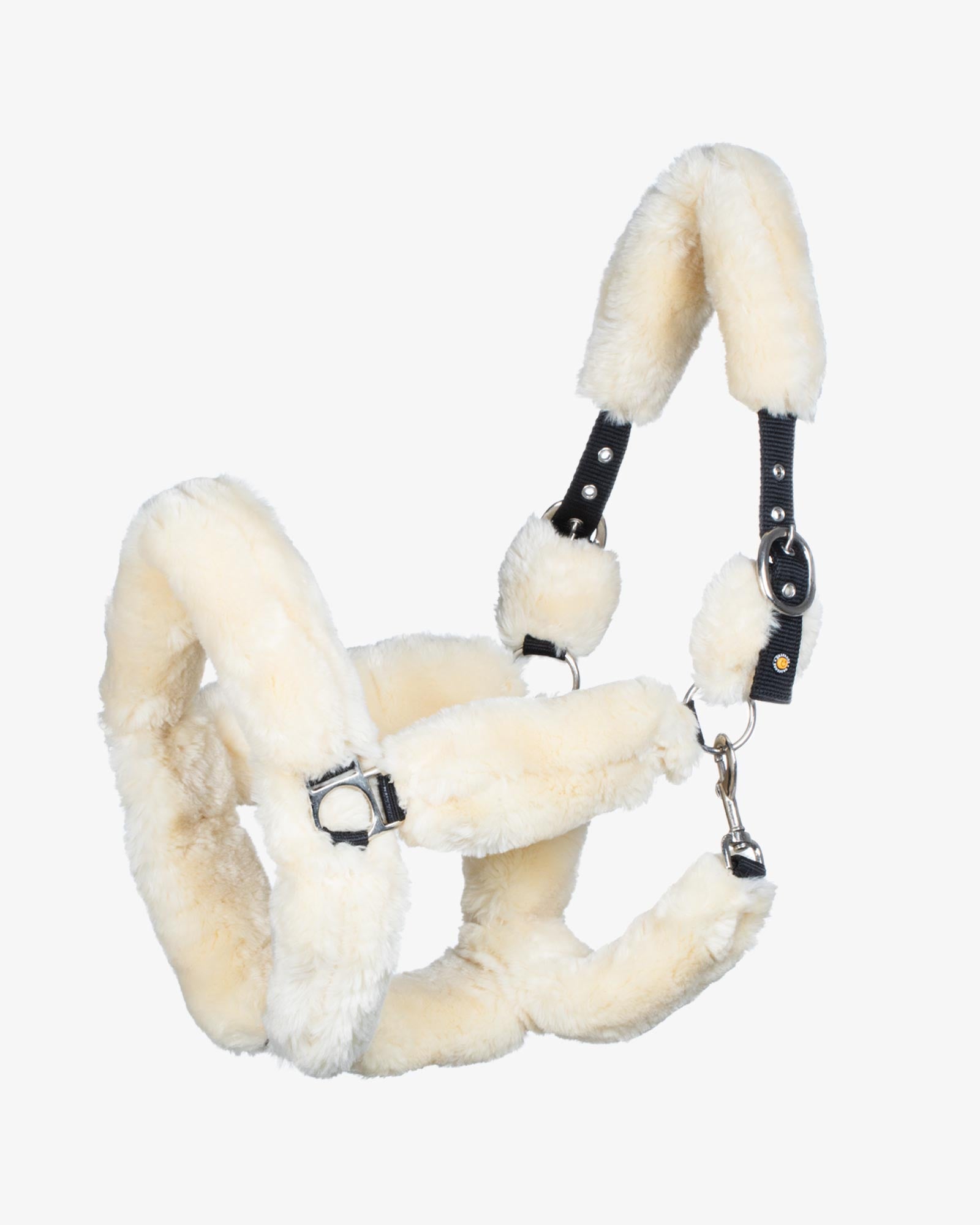 polypropilene halter with faux sheepskin coating