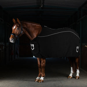 Fleece rug with flap front closure BLACK / 165 CM