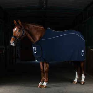 Fleece rug with flap front closure NAVY / 165 CM
