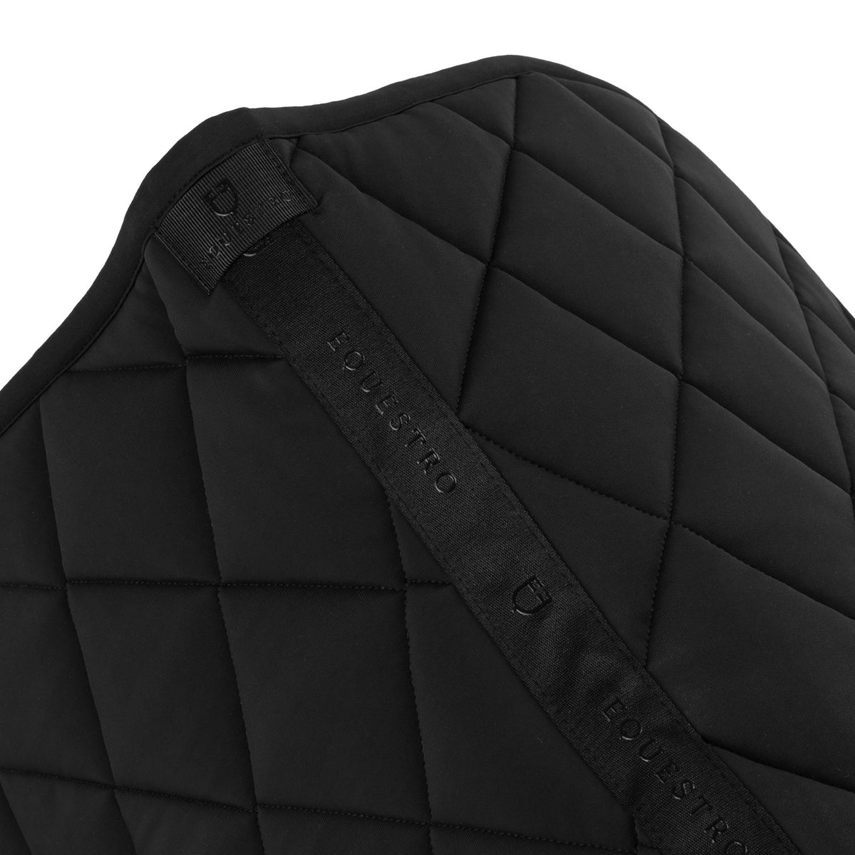 Jumping saddle pad with diamond quilting and embroidered logo