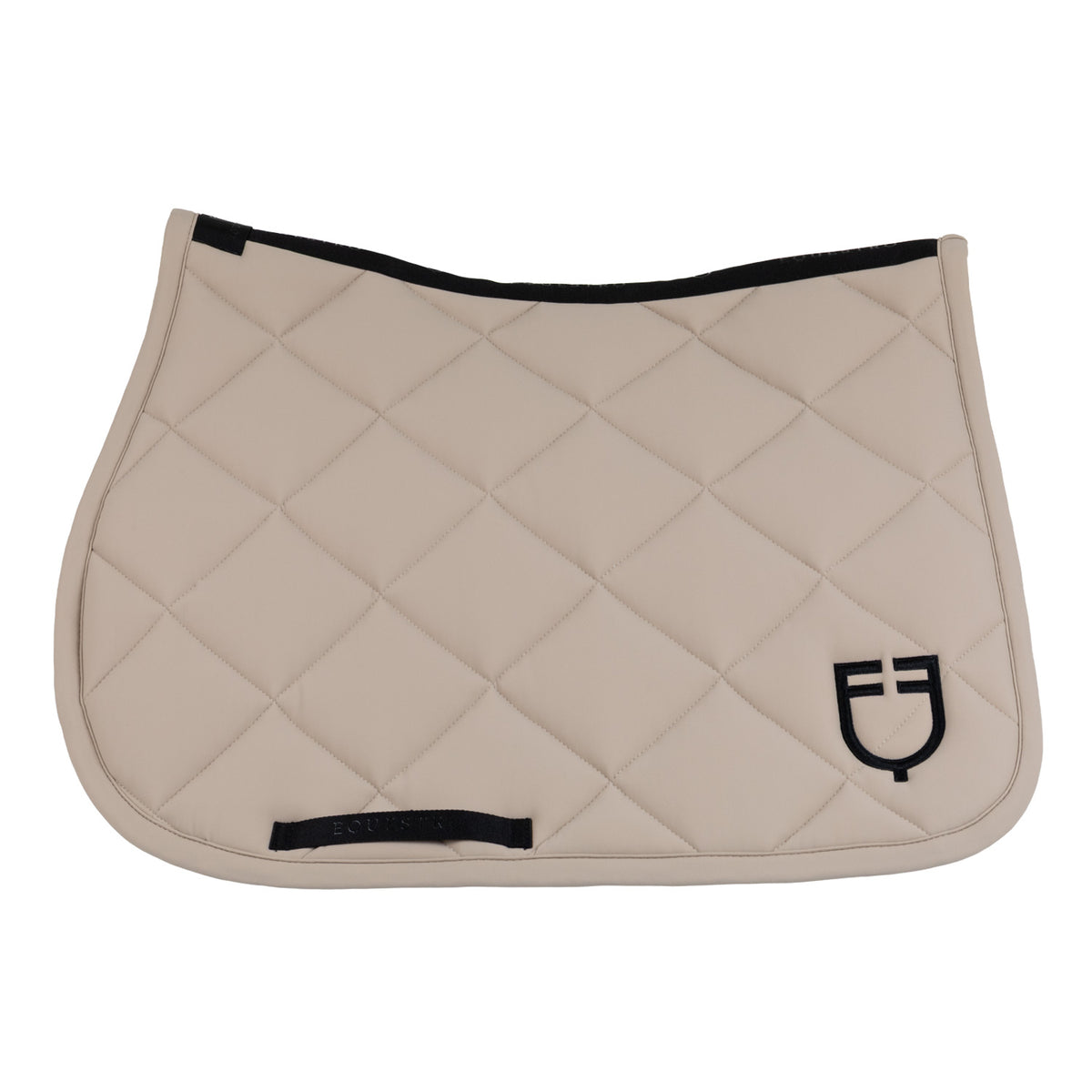 Jumping saddle pad with diamond quilting and embroidered logo