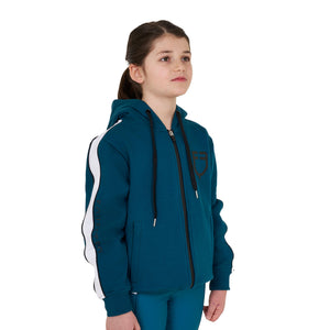 GIRL'S COTTON FLEECE HOODIE ZIP BLUE CORAL (19-4526) / 14 YEARS