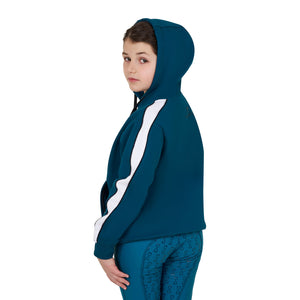 GIRL'S COTTON FLEECE HOODIE ZIP BLUE CORAL (19-4526) / 14 YEARS