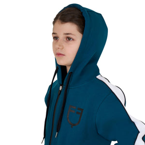 GIRL'S COTTON FLEECE HOODIE ZIP BLUE CORAL (19-4526) / 14 YEARS