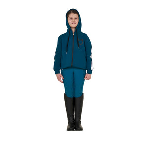 GIRL'S COTTON FLEECE HOODIE ZIP BLUE CORAL (19-4526) / 14 YEARS