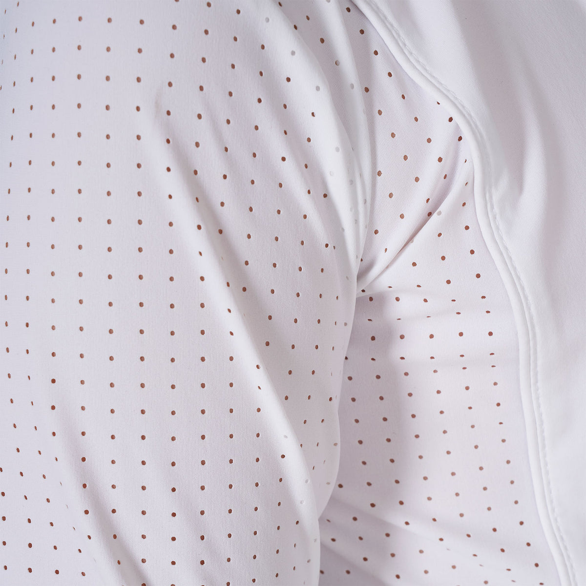 Girls' competition polo shirt with perforated inserts