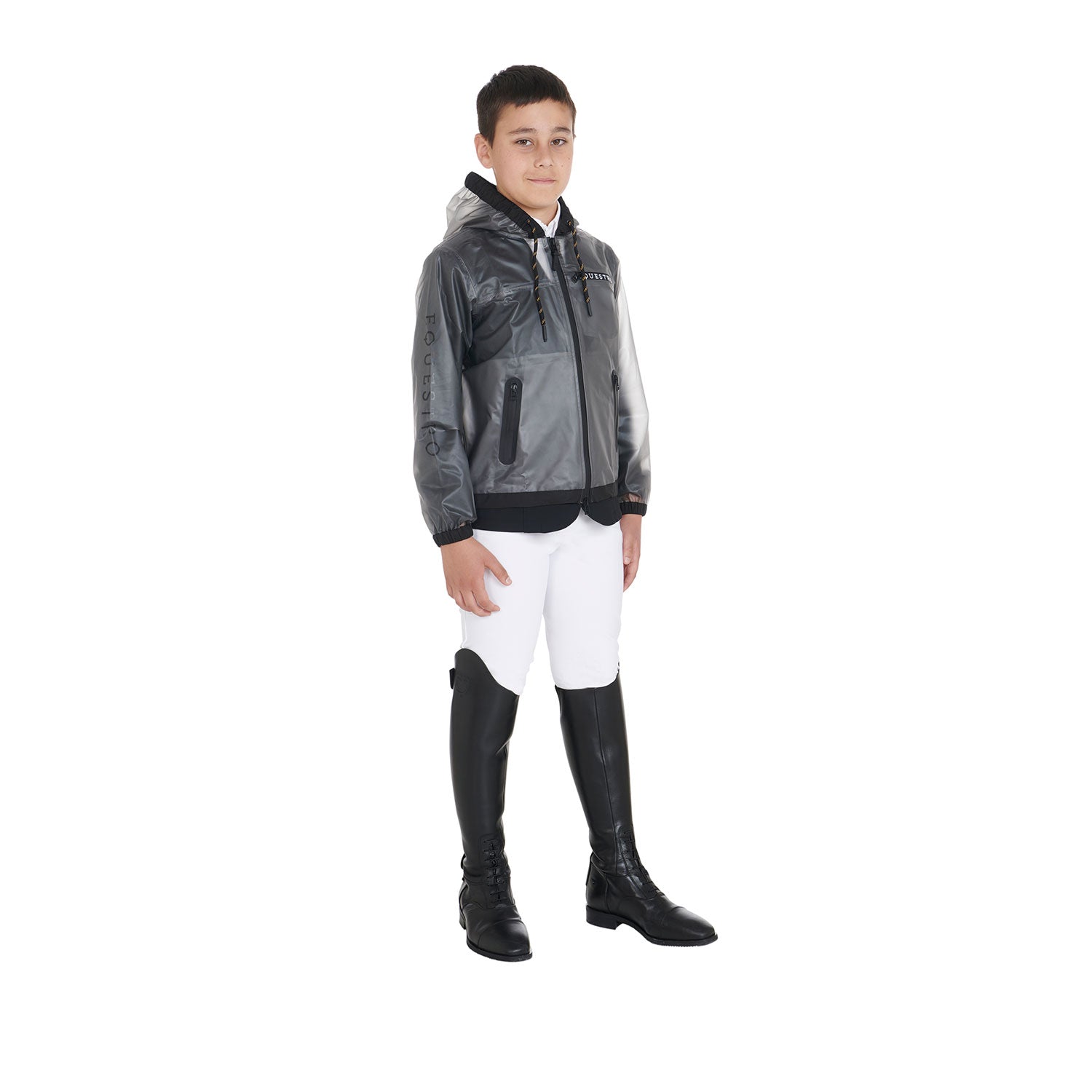 Kids' windproof zip hooded raincoat GREY / 8 YEARS