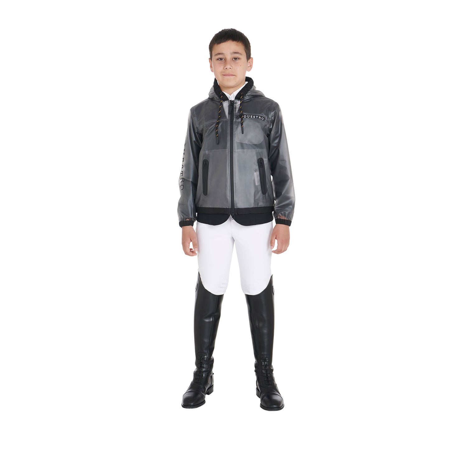 Kids' windproof zip hooded raincoat GREY / 8 YEARS