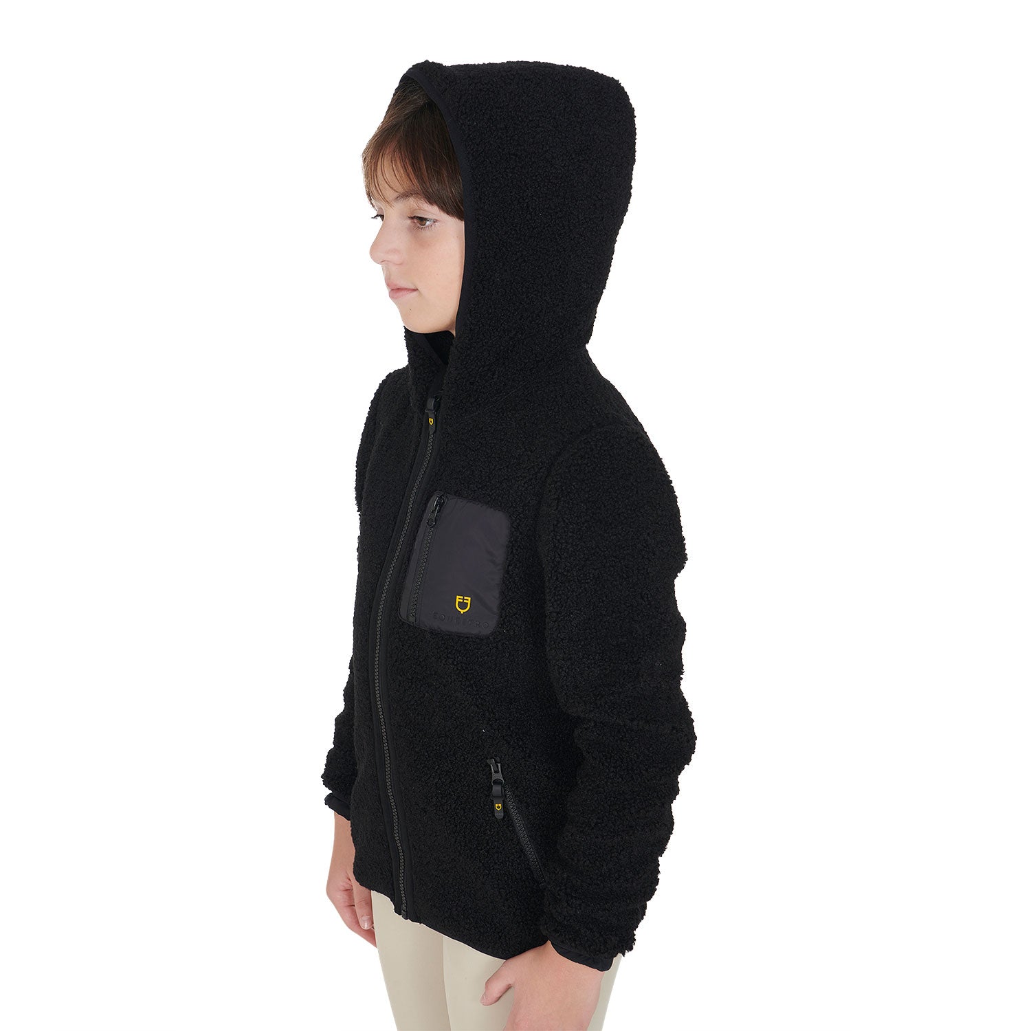 kids' fleece sweatshirt with front zip BLACK / 14 YEARS