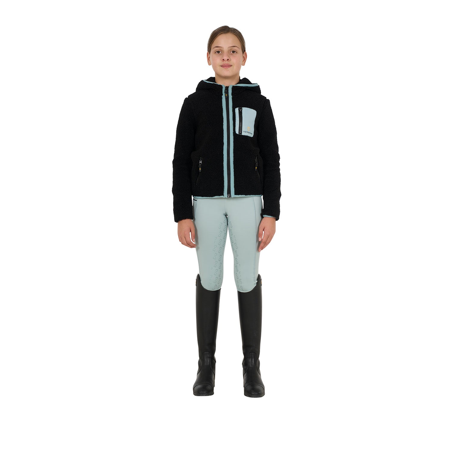 kids' fleece sweatshirt with front zip BLACK / 14 YEARS