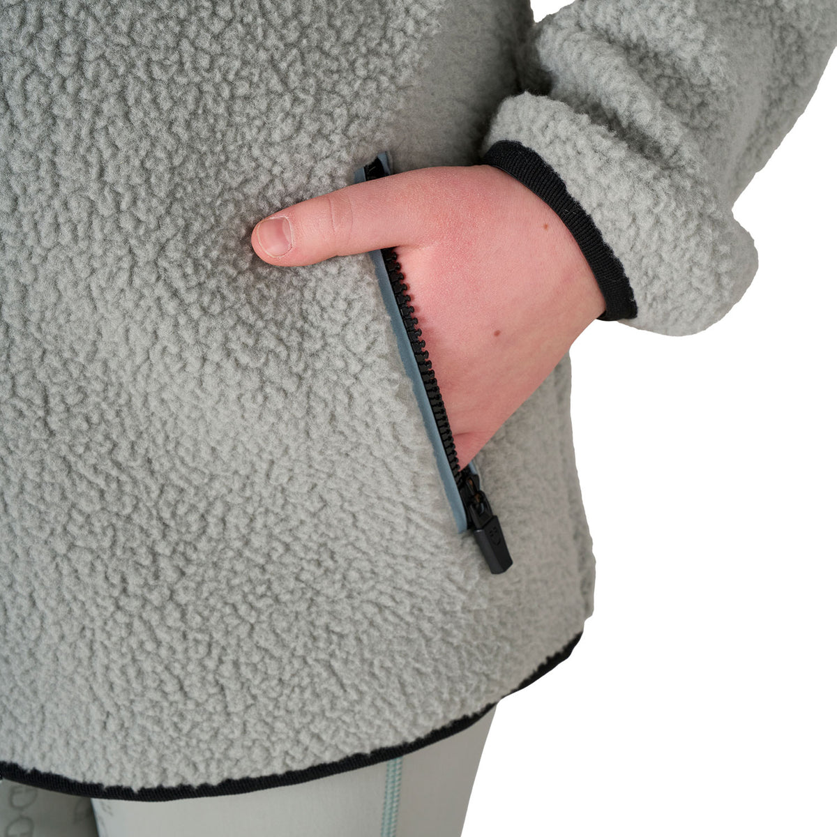 Kids' unisex teddy fleece hooded sweatshirt with zip