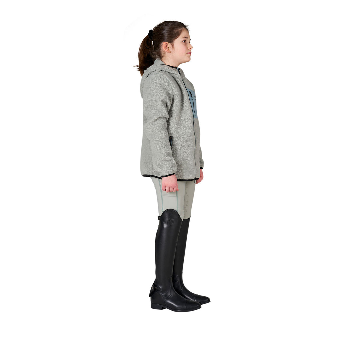 Kids' unisex teddy fleece hooded sweatshirt with zip