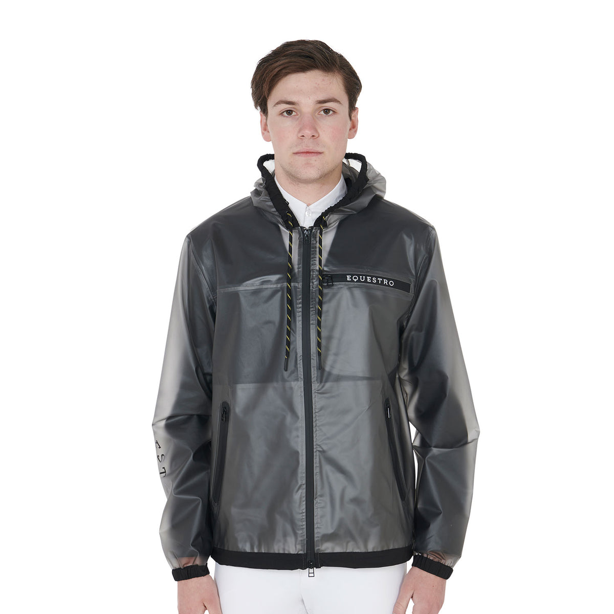 Men's transparent technical raincoat