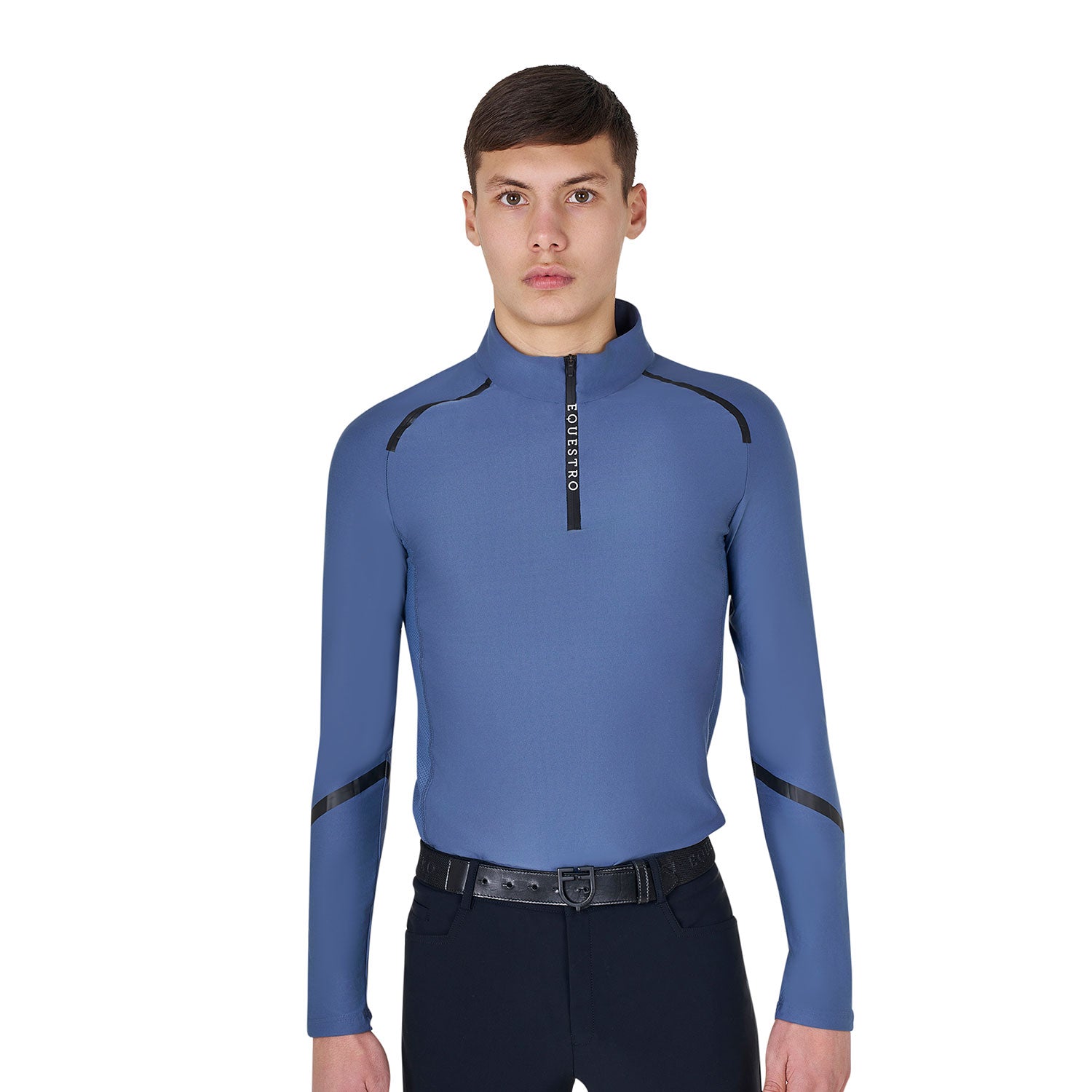 men's slim fit long sleeve training polo shirt
