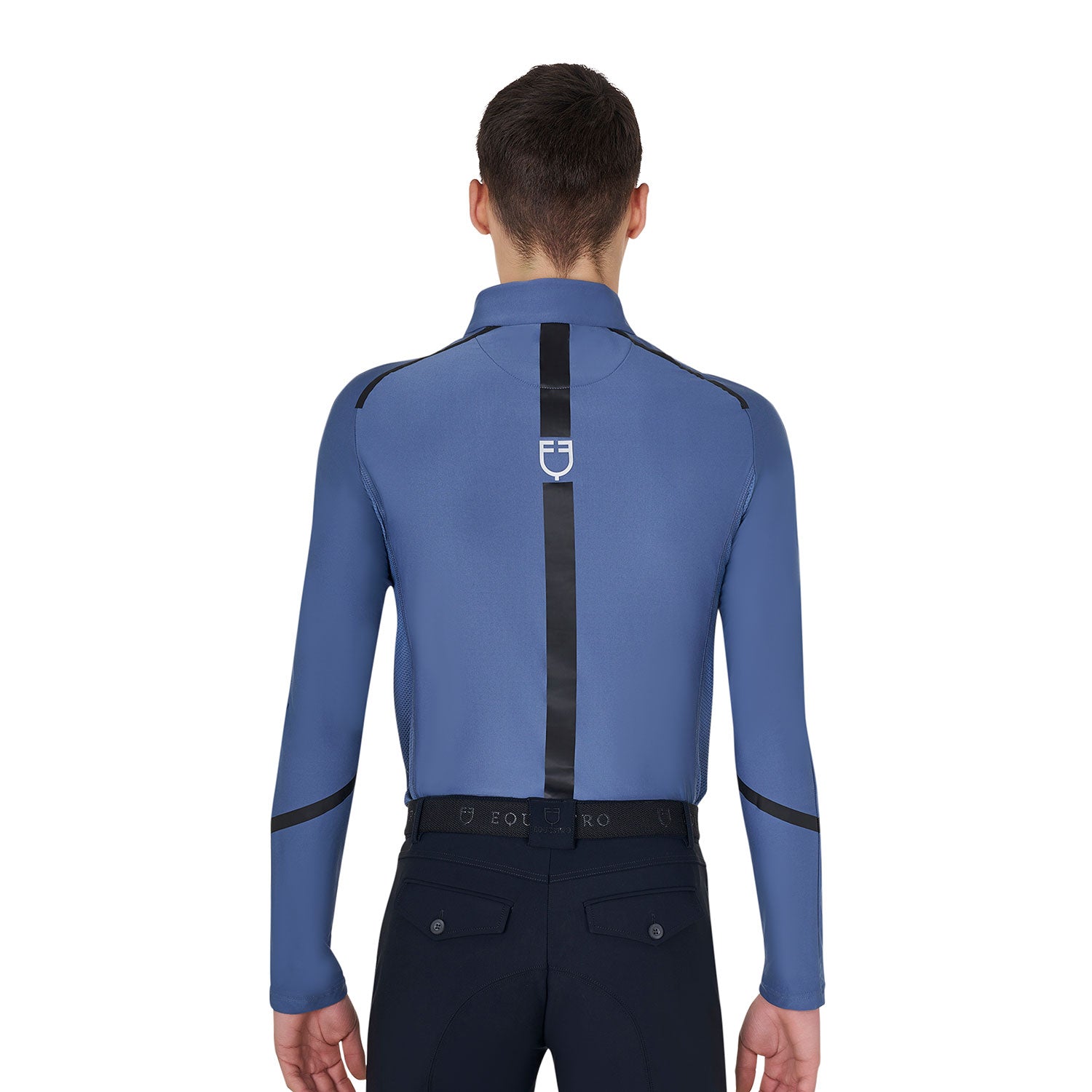 men's slim fit long sleeve training polo shirt