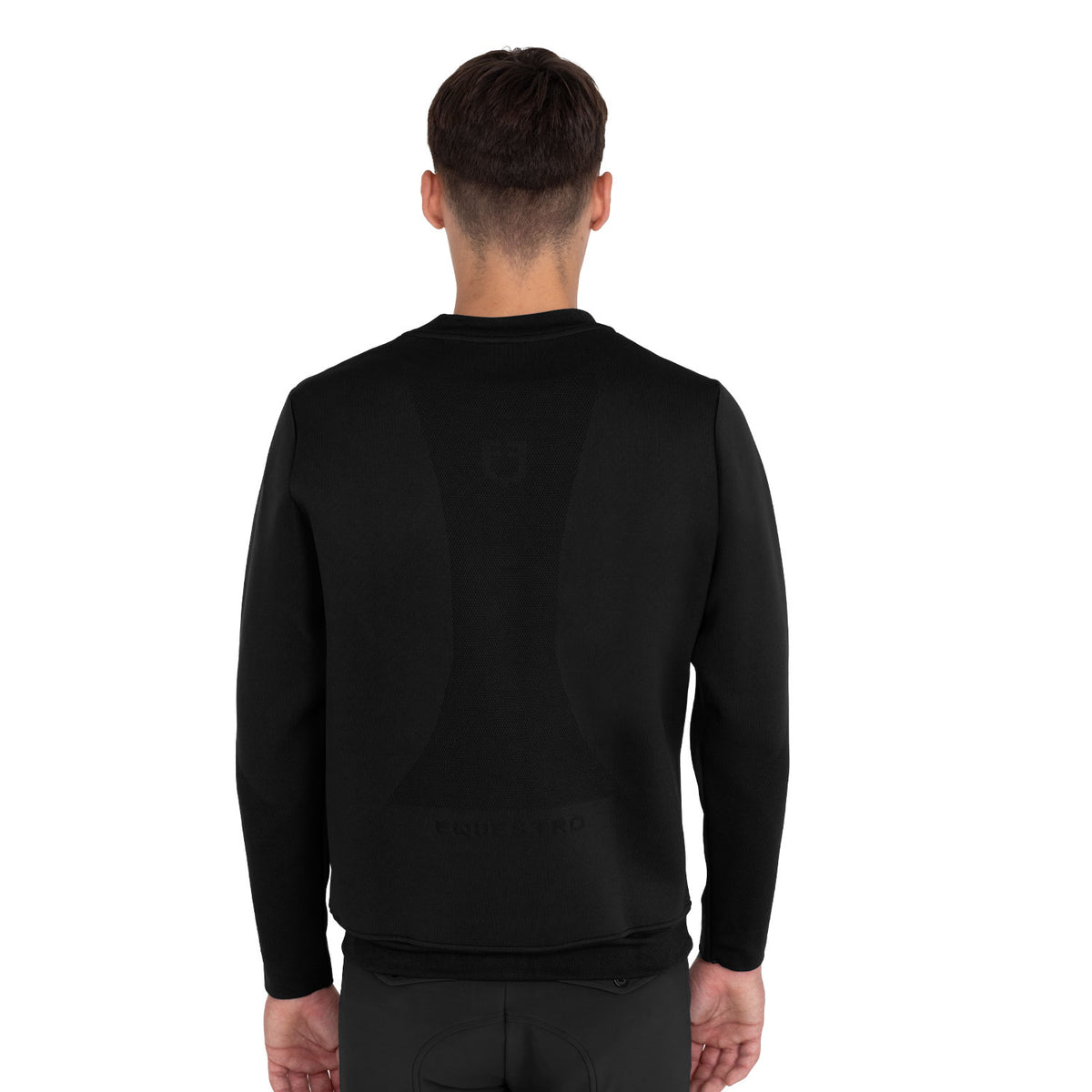 Men's technical crewneck sweatshirt with micro-mesh inserts
